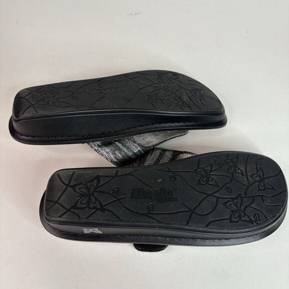 ALEGRIA Vanessa Gray / Silver Metallic EU 42 (US 10) Womens Sandals VAN-496 - Picture 7 of 10